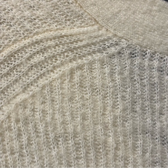 Quince Baby Alpaca-Wool Blend Cropped Ivory Cardigan - Picture 8 of 16